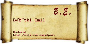 Bátki Emil névjegykártya
